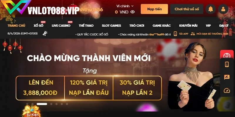 Nạp tiền VNLOTO thông qua ứng dụng di động cũng khá nhanh chóng và dễ dàng